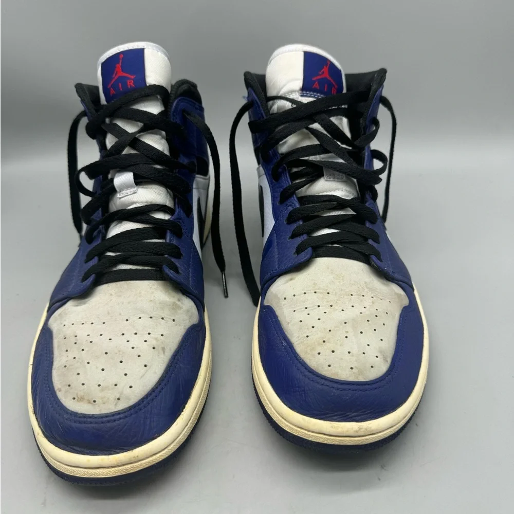 AIR JORDAN 1 RETRO MID SIZE 13 DEEP ROYAL BLUE BLACK WHITE SIZE 11.5